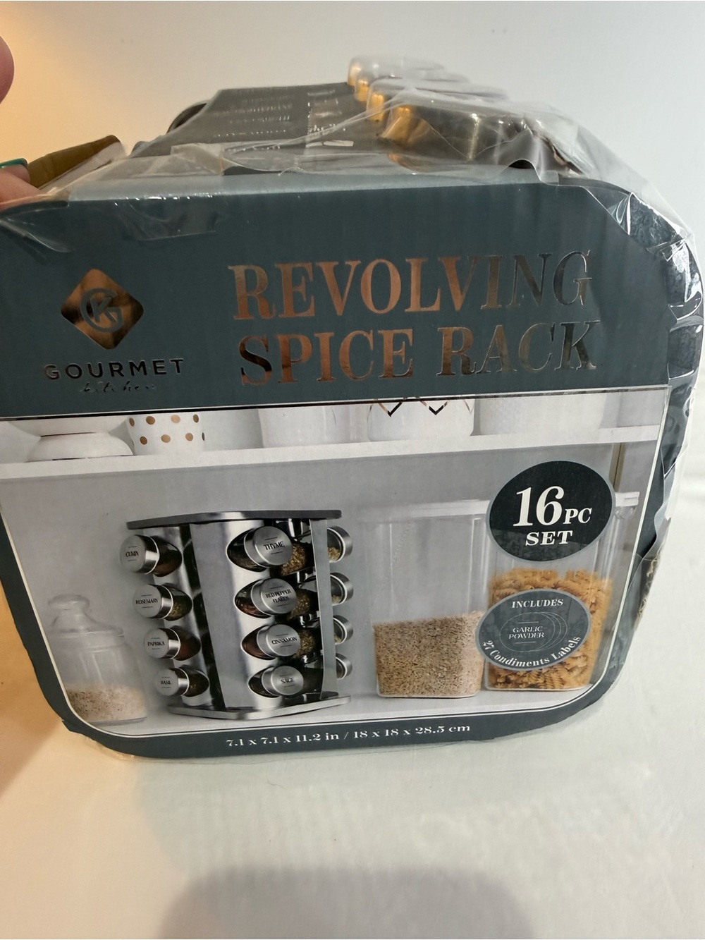 GOURMET KITCHEN 16 Pc Revolving Spice Rack - Picture 6 of 12